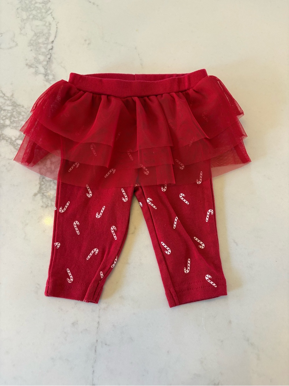 Carter's Red Tulle Skirt Candy Cane Leggings